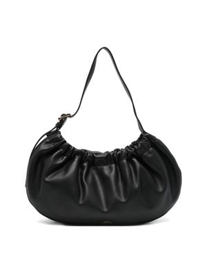 A.P.C. A. P.C. Mini Gathered Top Handle Bag 15 Cm X 35 Cm X 6 Cm With-Tone Hardware - Black