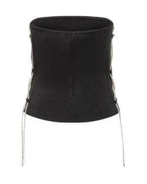 GIUSEPPE DI MORABITO Strass Embellished Mini Top - Black