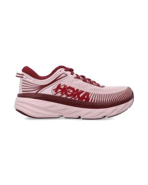 Hoka One One Maximum Cushioning Bondi 7 Breathable Mesh Running Sneakers - Pink