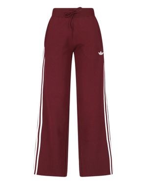 adidas Wide-Leg Track Pants - Red