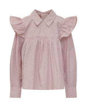 Ganni Striped Blouse With Vothent Mini Size - Pink