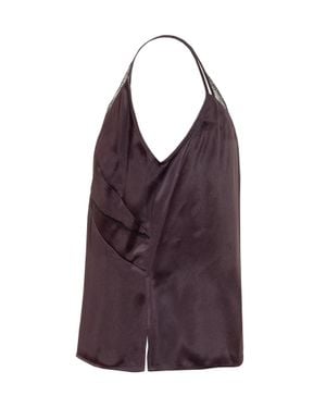 BOSS Thin Strap Viscose Top With Open Detail - Purple
