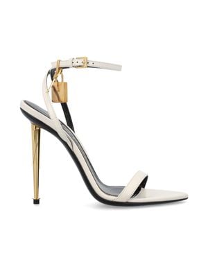 Tom Ford Padlock Pointy Naked Sandal - White