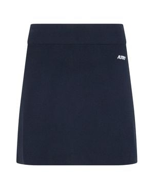 Autry Short Skirt With Small Embroidery - Blue