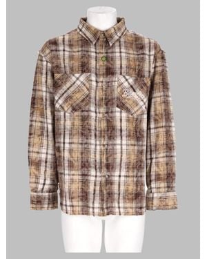 Barrow Flannel Overshirt With Graphic Print - Brown