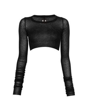 Rick Owens Knitted Round Neck T-Shirt - Black