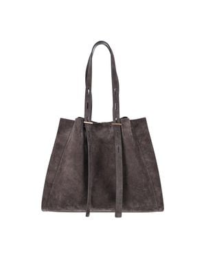 MINOBOSSI Suede Tote Bag With Long Handles - Brown