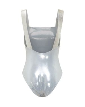 Versace Metallic One-Piece Swimwear - Gray