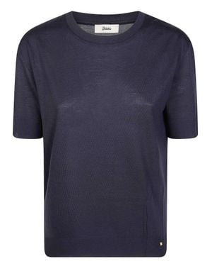 Herno Essential T-Shirt With Continuous Edges - Blue