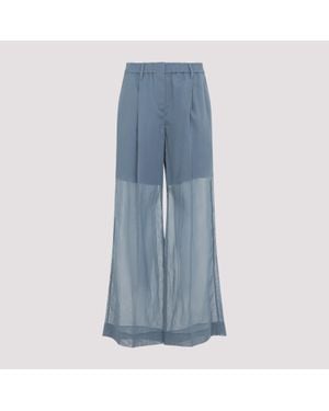 Brunello Cucinelli Organza Pants - Blue