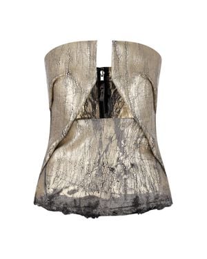 Rick Owens Structured Bustier-Style Cotton Top - Gray