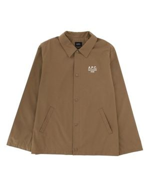 A.P.C. Jacket With Embroidered Logo - Natural