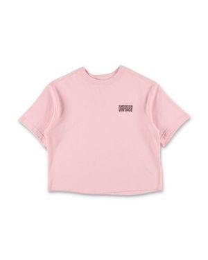 American Vintage Girl Logo Graphic T-Shirt - Pink