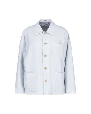 AURALEE Silk Shirt Jacket - Blue