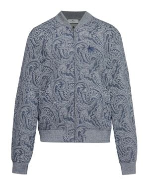 Etro Bomber Jacket With Logo - Blue
