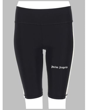 Palm Angels Shorts Track Biker Con Logo - Blue