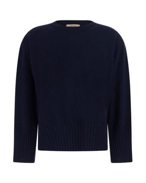 Twinset Classic V-Neck Long Sleeve Top - Blue