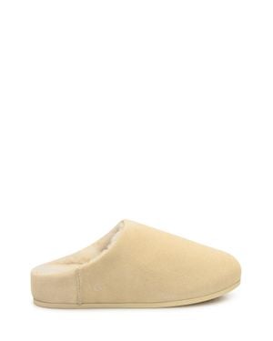 UGG Shearling-Lined Suede Slippers - Natural