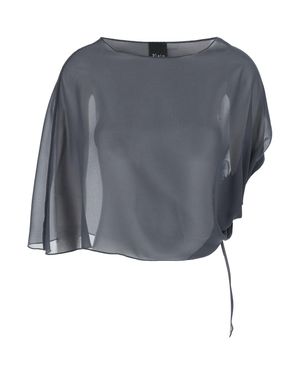 Le Plain Semi-Transparent Tech Fabric Stole With Side Knot - Gray