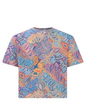 Marcelo Burlon Mini Abstract Print T-Shirt - Blue