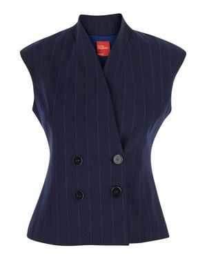 ..,merci Tech Fabric Long Sleeve Round Neck Back Closure Top For - Blue