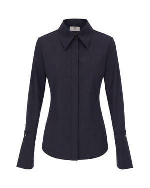 Elisabetta Franchi Regular Solid Shirt - Blue