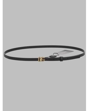 Dolce & Gabbana Belt With Logo Leather - Metallic