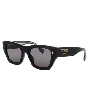 Fendi Oversized Square Acetate Sunglasses - Black