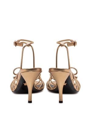 Versace Elegant Leather Heels - Natural