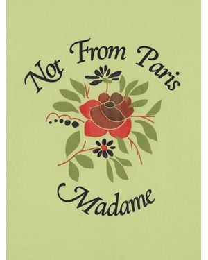 Drole de Monsieur Floral Print Short Sleeve Round Neck Graphic Tee - Green