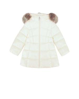 Moncler Emma Long Parka Jacket For Kids - White