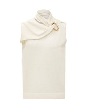 Jil Sander Sleek Wool Crop Top For Ss24 - White