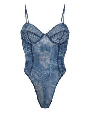 DIESEL Adjustable Straps Underwire Mini Bra - Blue