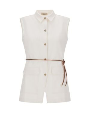 Herno Dense Rome Jersey Vest - White