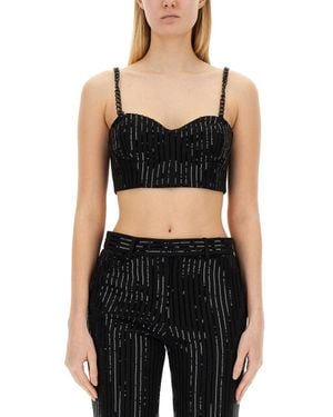 MICHAEL Michael Kors Crepe Bustier Top - Black