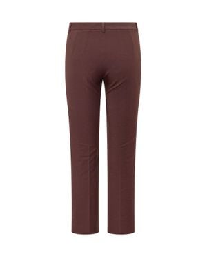 Max Mara Long Stretch Cotton-Blend Pants - Purple