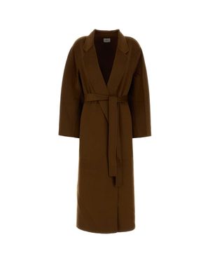 LeKasha Double-Face Cashmere Jacket With Belt - Brown