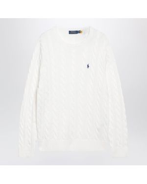 Polo Ralph Lauren Mini Cable-Knit Cotton Sweater - White