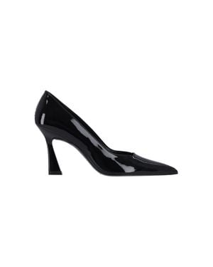 Stuart Weitzman Coated Calf Leather Heeled Pump - Black