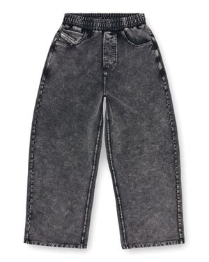 DIESEL Stretch Fleece Sweatpants With Drop Crotch, Wide Leg & Drawstring Waist (Shown - Gray