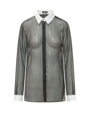 Tom Ford Losange Silk Shirt - Gray