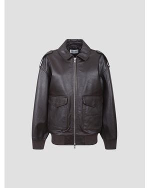 Frankie Shop The Stamped Leather Jacket - Black