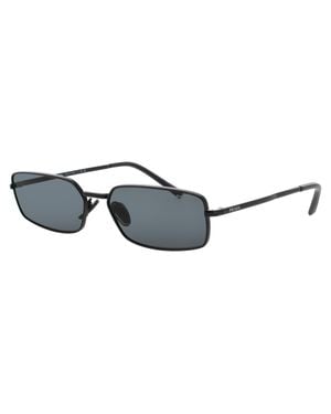 Prada Metal Rectangular Sunglasses 59Mm - Black