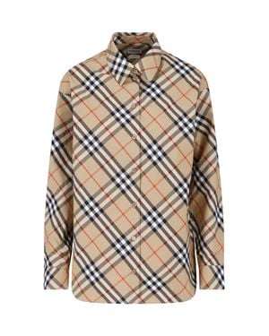 Burberry Classic Check Button-Front Shirt - Gray