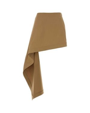 Loewe Cotton Blend Mini Skirt - Natural