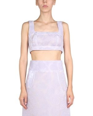 Jil Sander Embroidery Top - Purple