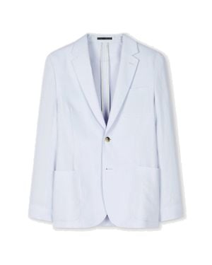 Paul Smith Linen Buttoned Jacket For - Blue