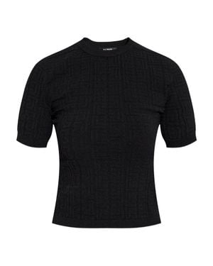 Balmain Contemporary Round Neck Knit Top - Black