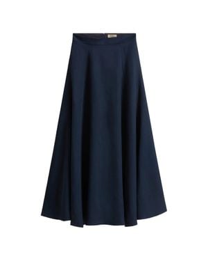 Woolrich High Waist Mini Skirt With Concealed Zip - Blue