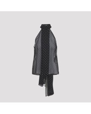 Tom Ford Polka Dot Silk Top - Black